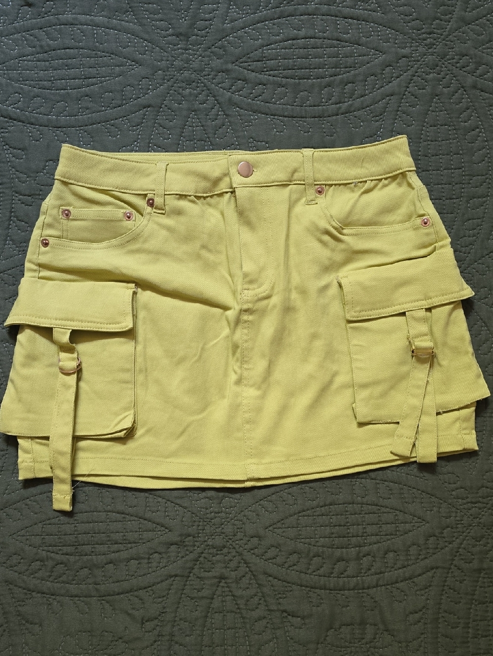 Haute Monde Lime Yellow Mini Skirt